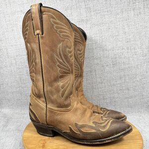 Laredo Boots Women's Size 9.5 M Hearts & Wings Tan Western Leather Cowboy